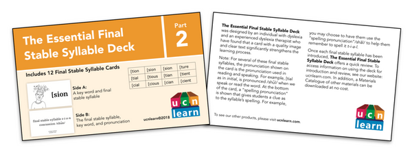 The Essential Final Stable Syllable Deck Part 2